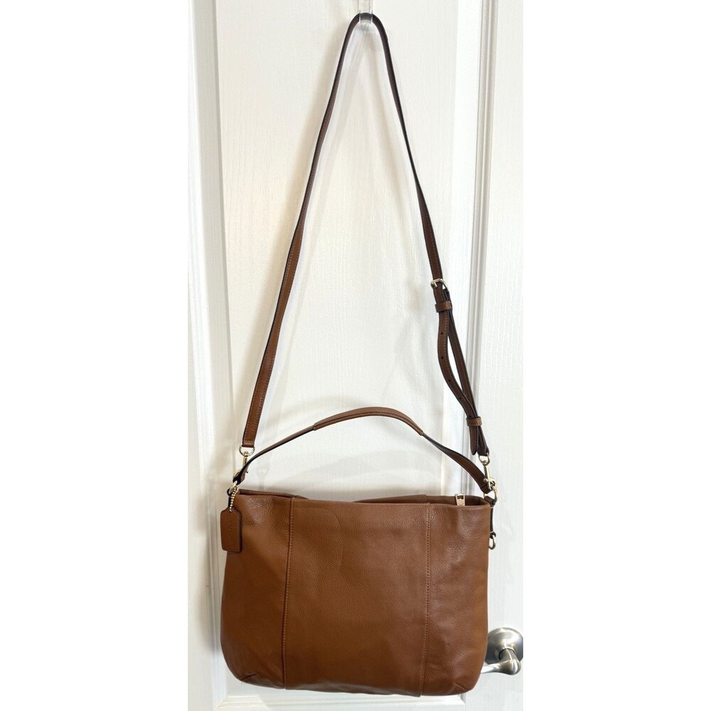 Coach Brown Pebbled Leather Madison Isabelle Hobo Bag Purse Shoulder Crossbody - Picture 3 of 14